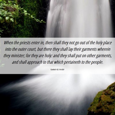 Picture 06 - Ezekiel 42:14 ASV - When the priests enter in, then shall they not go - Bible Verse Picture