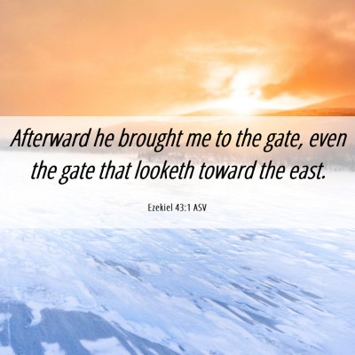 Picture 06 - Ezekiel 43:1 ASV - Afterward he brought me to the gate, even the - Bible Verse Picture