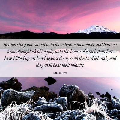 Picture 06 - Ezekiel 44:12 ASV - Because they ministered unto them before their - Bible Verse Picture