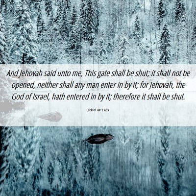 Picture 06 - Ezekiel 44:2 ASV - And Jehovah said unto me, This gate shall be - Bible Verse Picture