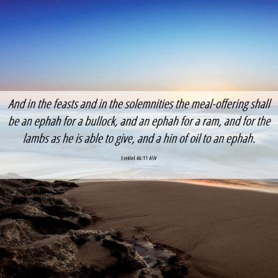 Picture 06 - Ezekiel 46:11 ASV - And in the feasts and in the solemnities the - Bible Verse Picture