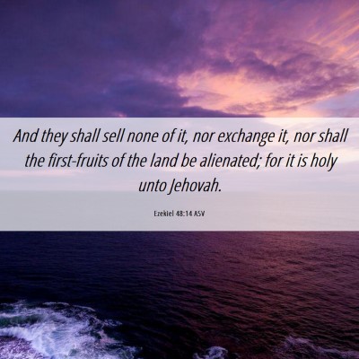 Picture 06 - Ezekiel 48:14 ASV - And they shall sell none of it, nor exchange it, - Bible Verse Picture