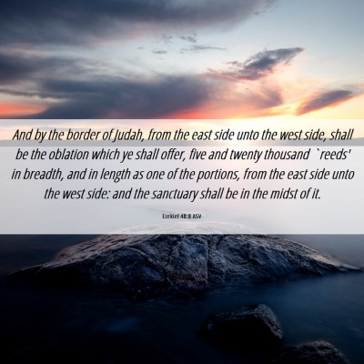 Picture 06 - Ezekiel 48:8 ASV - And by the border of Judah, from the east side - Bible Verse Picture