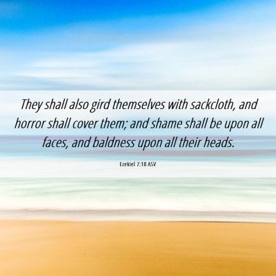 Picture 06 - Ezekiel 7:18 ASV - They shall also gird themselves with sackcloth, - Bible Verse Picture