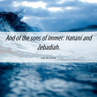 Picture 06 - Ezra 10:20 ASV - And of the sons of Immer: Hanani and - Bible Verse Picture