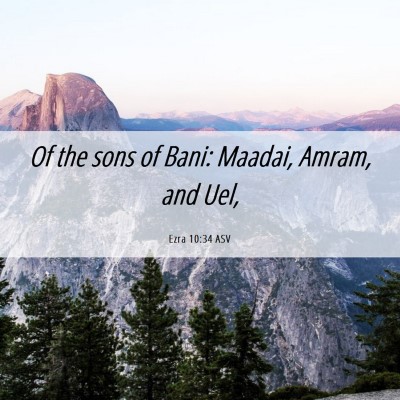 Picture 06 - Ezra 10:34 ASV - Of the sons of Bani: Maadai, Amram, and - Bible Verse Picture