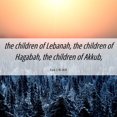 Picture 06 - Ezra 2:45 ASV - the children of Lebanah, the children of Hagabah, - Bible Verse Picture