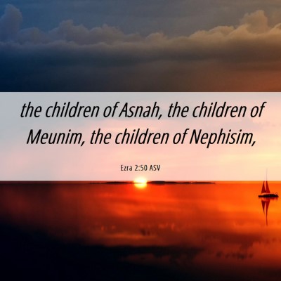 Picture 06 - Ezra 2:50 ASV - the children of Asnah, the children of Meunim, - Bible Verse Picture