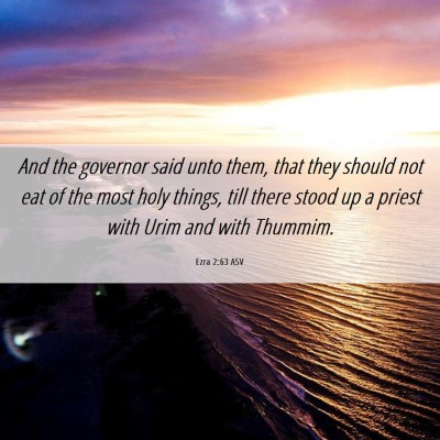 Picture 06 - Ezra 2:63 ASV - And the governor said unto them, that they should - Bible Verse Picture