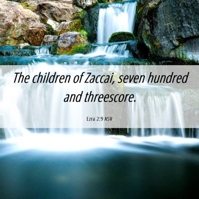 Picture 06 - Ezra 2:9 ASV - The children of Zaccai, seven hundred and - Bible Verse Picture
