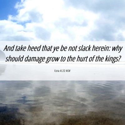 Picture 06 - Ezra 4:22 ASV - And take heed that ye be not slack herein: why - Bible Verse Picture