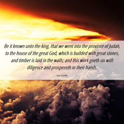 Picture 06 - Ezra 5:8 ASV - Be it known unto the king, that we went into the - Bible Verse Picture