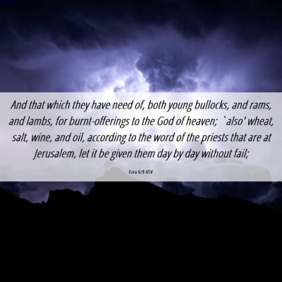 Picture 06 - Ezra 6:9 ASV - And that which they have need of, both young - Bible Verse Picture