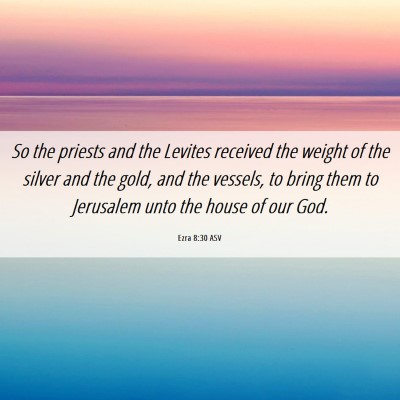 Picture 06 - Ezra 8:30 ASV - So the priests and the Levites received the - Bible Verse Picture