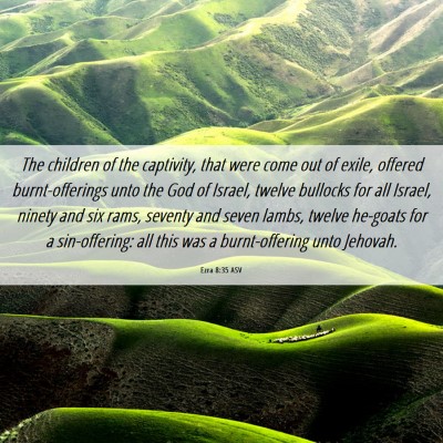 Picture 06 - Ezra 8:35 ASV - The children of the captivity, that were come out - Bible Verse Picture