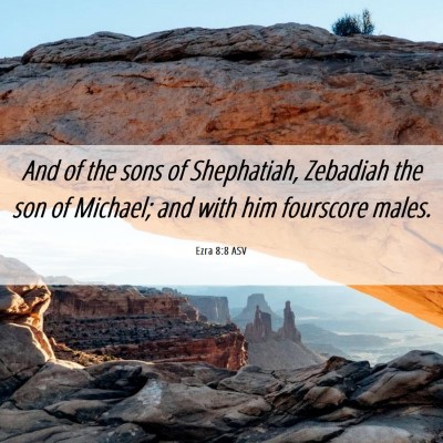 Picture 06 - Ezra 8:8 ASV - And of the sons of Shephatiah, Zebadiah the son - Bible Verse Picture