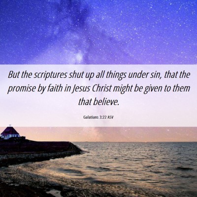 Picture 06 - Galatians 3:22 ASV - But the scriptures shut up all things under sin, - Bible Verse Picture