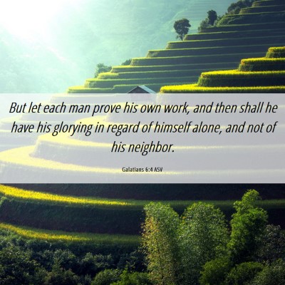 Picture 06 - Galatians 6:4 ASV - But let each man prove his own work, and then - Bible Verse Picture