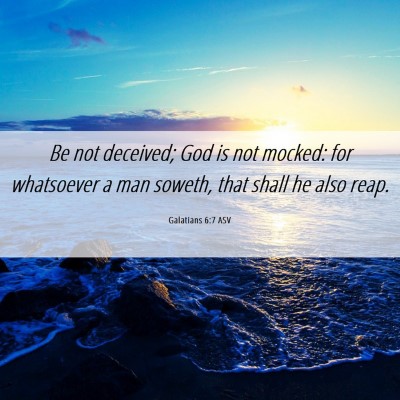 Picture 06 - Galatians 6:7 ASV - Be not deceived; God is not mocked: for - Bible Verse Picture