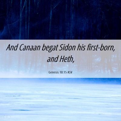 Picture 06 - Genesis 10:15 ASV - And Canaan begat Sidon his first-born, and - Bible Verse Picture