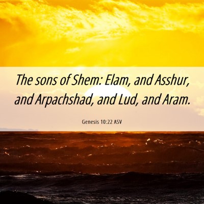 Picture 06 - Genesis 10:22 ASV - The sons of Shem: Elam, and Asshur, and - Bible Verse Picture