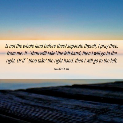 Picture 06 - Genesis 13:9 ASV - Is not the whole land before thee? separate - Bible Verse Picture