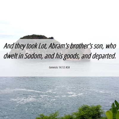 Picture 06 - Genesis 14:12 ASV - And they took Lot, Abram's brother's son, who - Bible Verse Picture