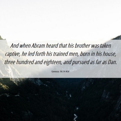 Picture 06 - Genesis 14:14 ASV - And when Abram heard that his brother was taken - Bible Verse Picture