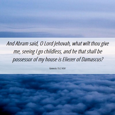 Picture 06 - Genesis 15:2 ASV - And Abram said, O Lord Jehovah, what wilt thou - Bible Verse Picture