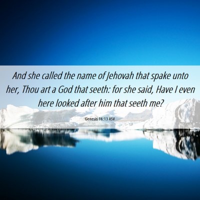 Picture 06 - Genesis 16:13 ASV - And she called the name of Jehovah that spake - Bible Verse Picture