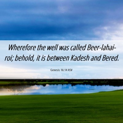 Picture 06 - Genesis 16:14 ASV - Wherefore the well was called Beer-lahai-roi; - Bible Verse Picture