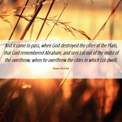 Picture 06 - Genesis 19:29 ASV - And it came to pass, when God destroyed the - Bible Verse Picture