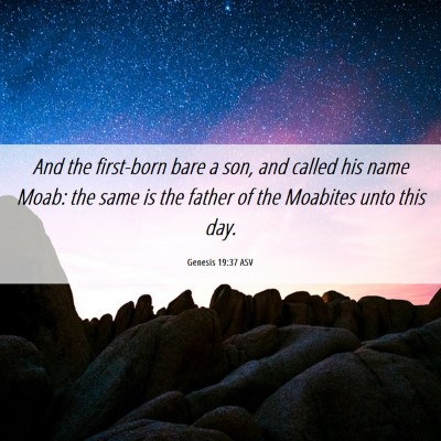 Picture 06 - Genesis 19:37 ASV - And the first-born bare a son, and called his - Bible Verse Picture