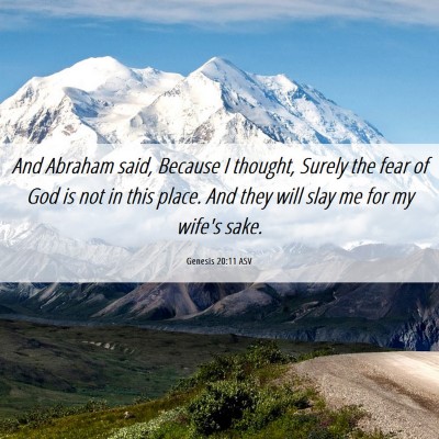 Picture 06 - Genesis 20:11 ASV - And Abraham said, Because I thought, Surely the - Bible Verse Picture