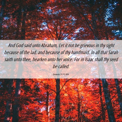 Picture 06 - Genesis 21:12 ASV - And God said unto Abraham, Let it not be grievous - Bible Verse Picture
