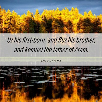 Picture 06 - Genesis 22:21 ASV - Uz his first-born, and Buz his brother, and - Bible Verse Picture