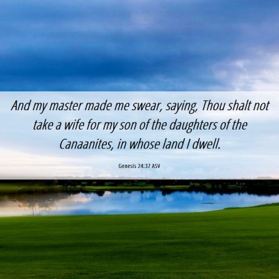 Picture 06 - Genesis 24:37 ASV - And my master made me swear, saying, Thou shalt - Bible Verse Picture
