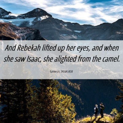 Picture 06 - Genesis 24:64 ASV - And Rebekah lifted up her eyes, and when she saw - Bible Verse Picture