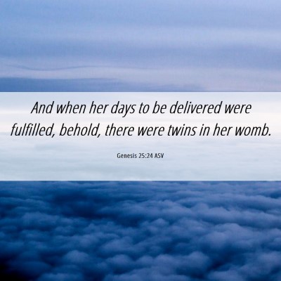 Picture 06 - Genesis 25:24 ASV - And when her days to be delivered were fulfilled, - Bible Verse Picture