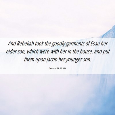 Picture 06 - Genesis 27:15 ASV - And Rebekah took the goodly garments of Esau her - Bible Verse Picture