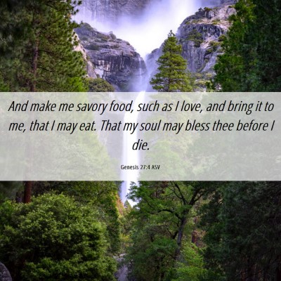 Picture 06 - Genesis 27:4 ASV - And make me savory food, such as I love, and - Bible Verse Picture