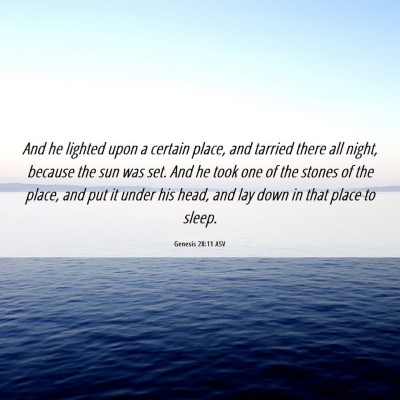 Picture 06 - Genesis 28:11 ASV - And he lighted upon a certain place, and tarried - Bible Verse Picture