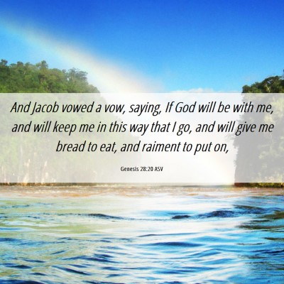 Picture 06 - Genesis 28:20 ASV - And Jacob vowed a vow, saying, If God will be - Bible Verse Picture