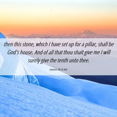 Picture 06 - Genesis 28:22 ASV - then this stone, which I have set up for a - Bible Verse Picture