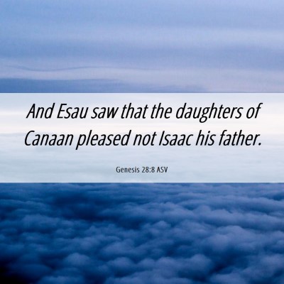 Picture 06 - Genesis 28:8 ASV - And Esau saw that the daughters of Canaan pleased - Bible Verse Picture