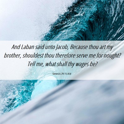 Picture 06 - Genesis 29:15 ASV - And Laban said unto Jacob, Because thou art my - Bible Verse Picture