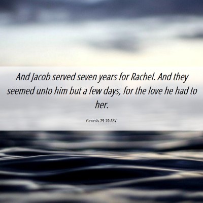 Picture 06 - Genesis 29:20 ASV - And Jacob served seven years for Rachel. And they - Bible Verse Picture