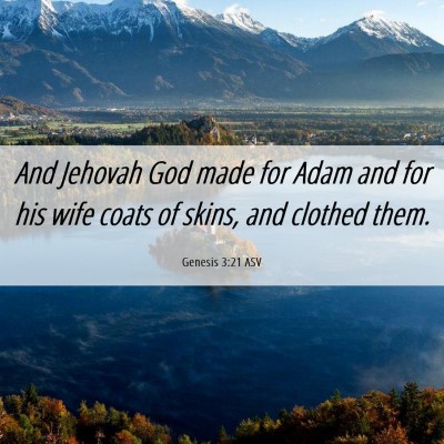 Picture 06 - Genesis 3:21 ASV - And Jehovah God made for Adam and for his wife - Bible Verse Picture