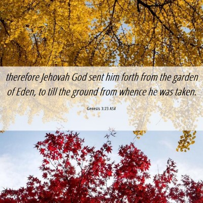 Picture 06 - Genesis 3:23 ASV - therefore Jehovah God sent him forth from the - Bible Verse Picture