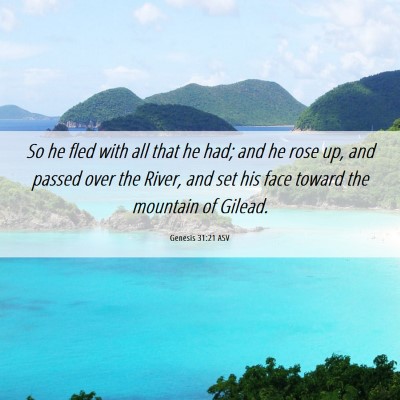 Picture 06 - Genesis 31:21 ASV - So he fled with all that he had; and he rose up, - Bible Verse Picture